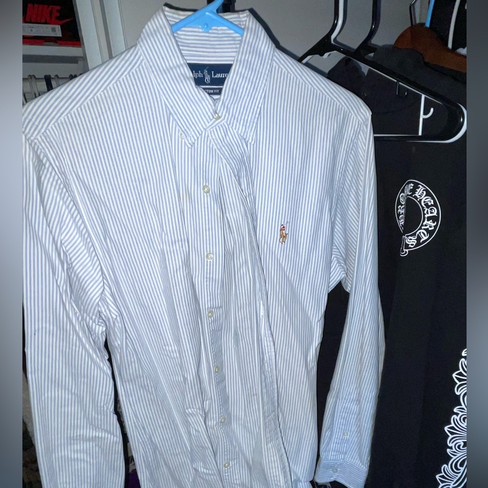 Polo by Ralph Lauren Men's Blue Striped Shirt